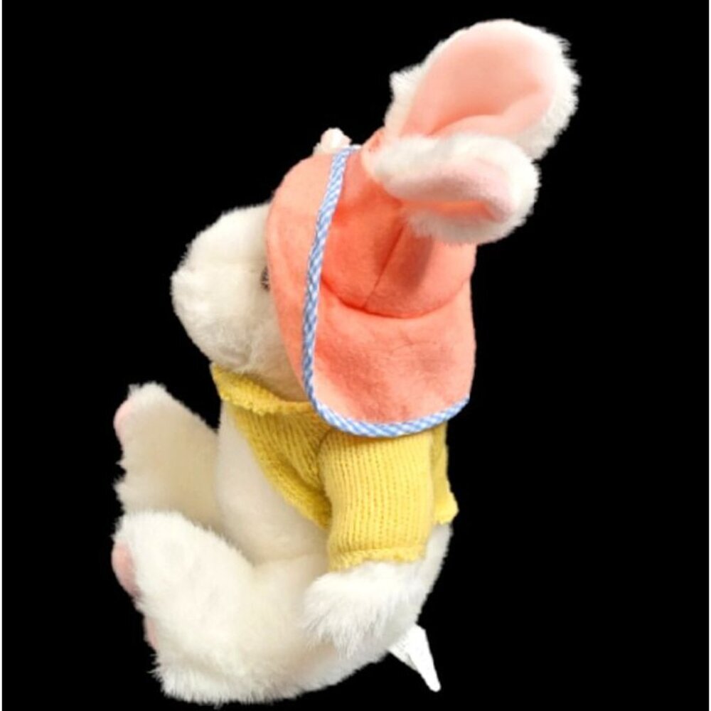 TLToys Spring Bunny Rabbit 9" Seated White Pink Hat Yellow Sweater Plush Easter - Picture 4 of 8